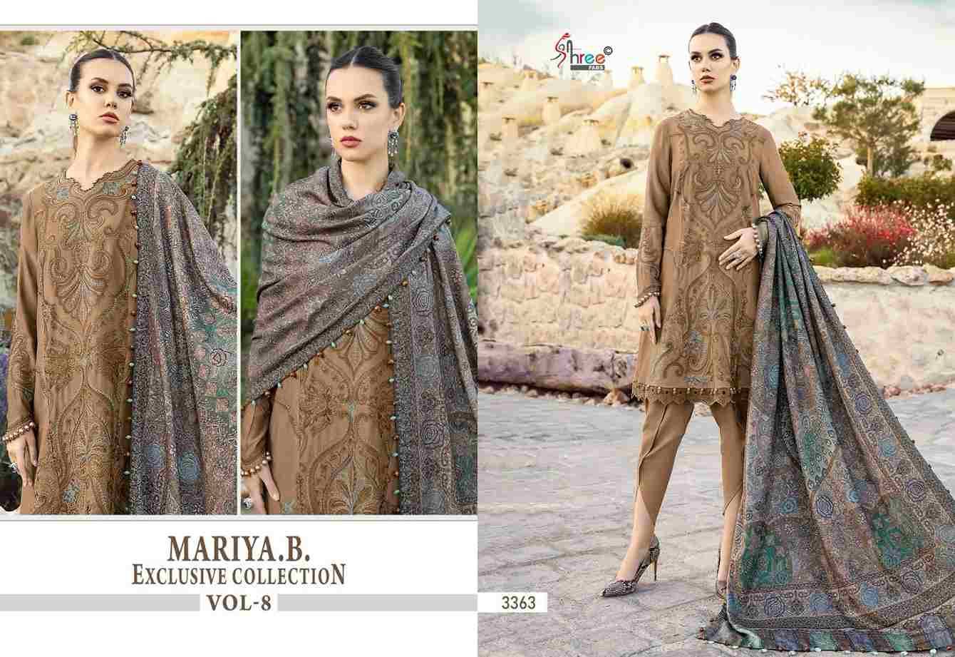 Mariya.B. Exclusive Collection Vol-8 By Shree Fabs 3361 To 3364 Series Designer Pakistani Suits Beautiful Fancy Stylish Colorful Party Wear & Occasional Wear Pure Rayon Cotton With Embroidery Dresses At Wholesale Price